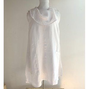 Match Point Cowl-Neck Sleeveless Linen Tunic